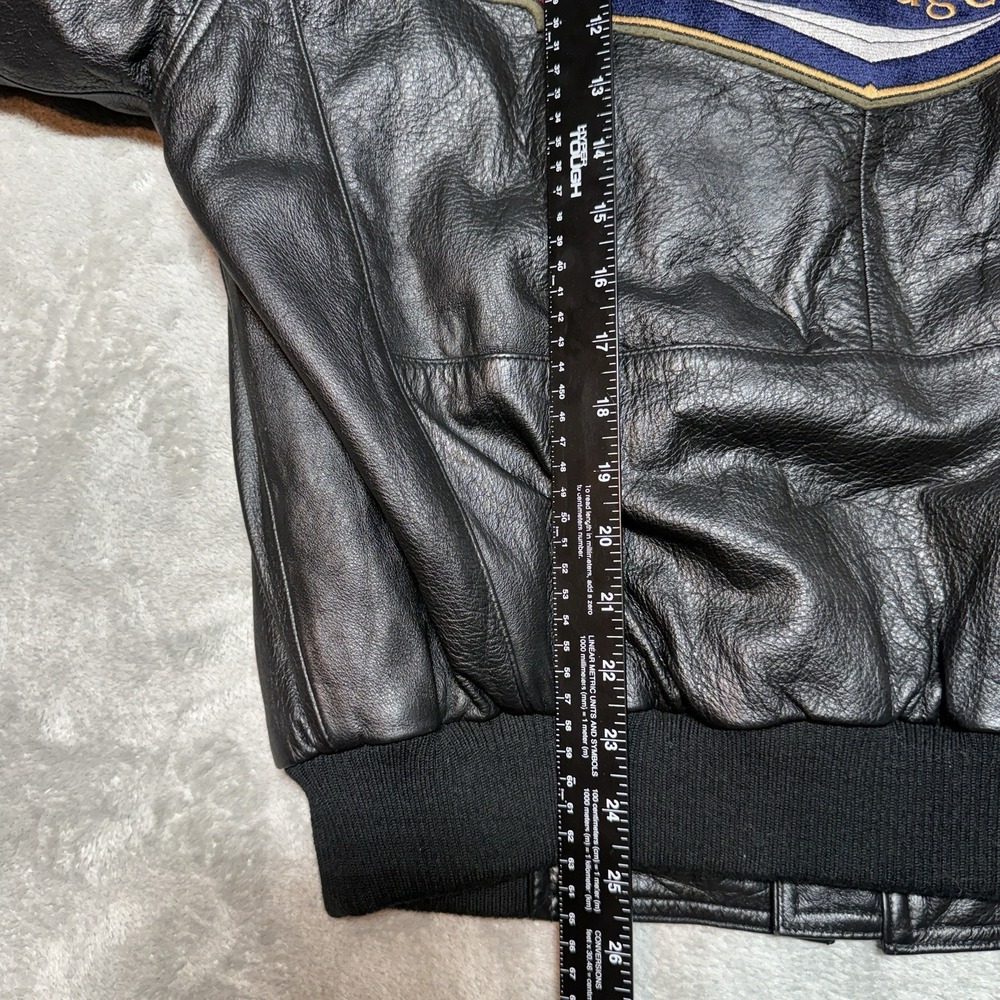 Vintage Reed Leather Corvette Heritage Jacket Men's 40 Black Bomber Embroidered - Picture 10 of 10